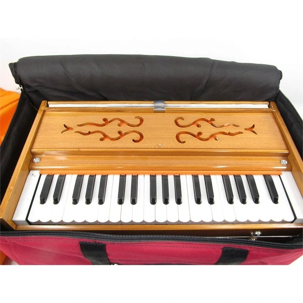Kartar Harmonium Concert Style 3.25 Octave Teak Tun Wood Excellent 2 Brass Reeds
